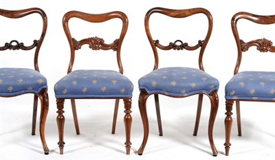 Lot 941 - A Set of Six William IV Rosewood Balloon Back Dining Chairs, circa 1835, with shaped top rails...