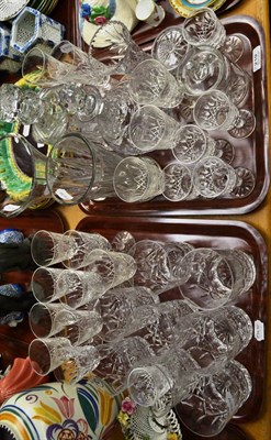 Lot 219 - A quantity of glass including Waterford crystal, glasses, cut glass decanters, vases etc