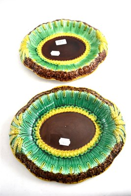 Lot 223 - Two English majolica oval bread platters