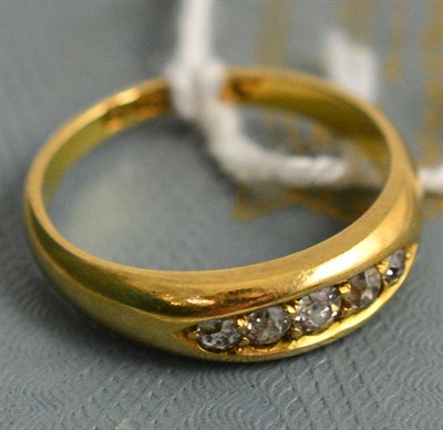 Lot 249 - An 18ct gold diamond five stone ring
