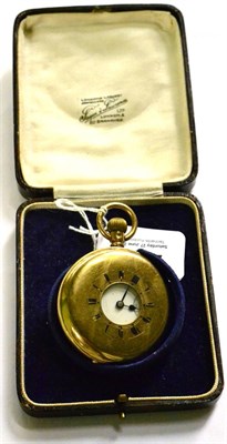 Lot 264 - A 9ct gold half hunter pocket watch