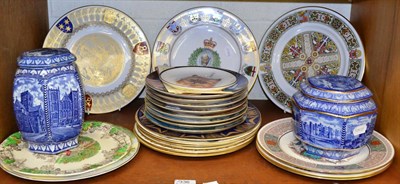 Lot 336 - A quantity of Spode collector's plates and two Ringtons jars and covers, collectors plates...