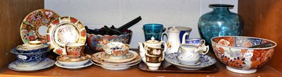 Lot 349 - A shelf of ceramics including Barr Flight and Barr, Royal Crown Derby, Spode, Wedgwood etc...