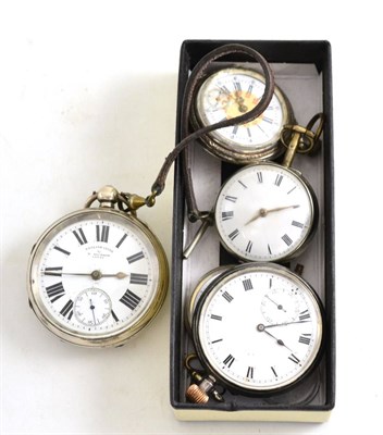 Lot 364 - A collection of five silver cased pocket watches