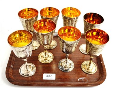 Lot 437 - Eight silver chalices