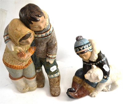 Lot 462 - Two Lladro Eskimo figures