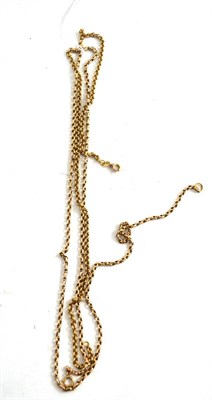 Lot 489 - Two 9ct gold chains