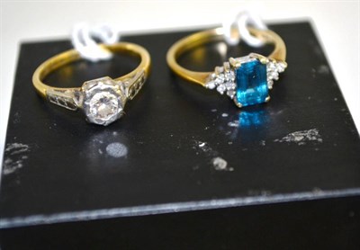 Lot 506 - Diamond solitaire ring and a topaz ring