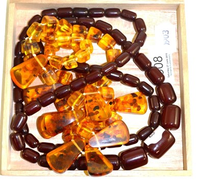 Lot 508 - Two amber necklaces