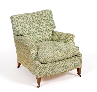 Lot 987 - A Lenygon & Morant Ltd Howard Easy Armchair, covered in printed cotton, monogrammed H&S, with...