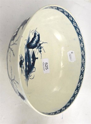 Lot 525 - Worcester blue and white pavilion pattern bowl