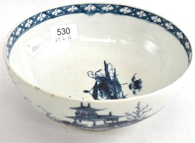 Lot 530 - Worcester blue and white precipice pattern bowl