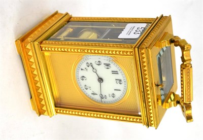 Lot 533 - A brass striking and repeating carriage clock