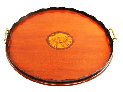 Lot 534 - Edwardian mahogany tray, ex Helpston Hall