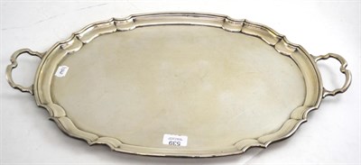 Lot 539 - A silver twin handled tray, Joseph Gloster Ltd, Birmingham 1966