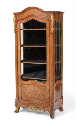 Lot 989 - A Louis XV Style Kingwood, Rosewood, Marquetry Inlaid and Ormolu Mounted Vitrine, late...