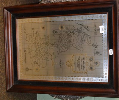 Lot 540 - Framed silver map of Great Britain