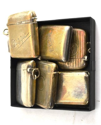 Lot 556 - Six silver vesta cases