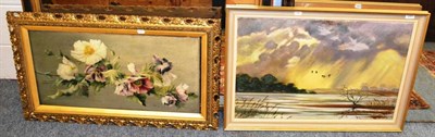 Lot 1004 - A Stanley Dollimore oil painting and a floral oil painting