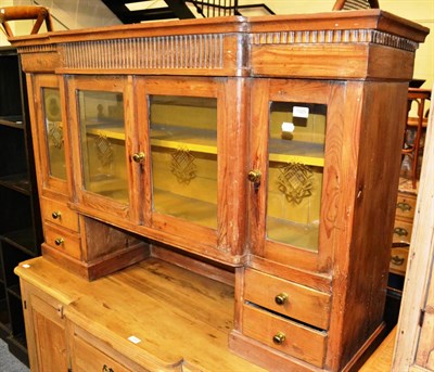 Lot 1025 - A 19th century pine glazed cabinet