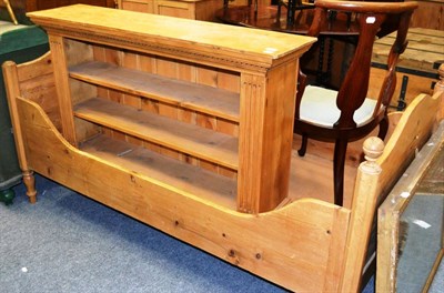 Lot 1030 - Pine single bed and a pine open bookcase