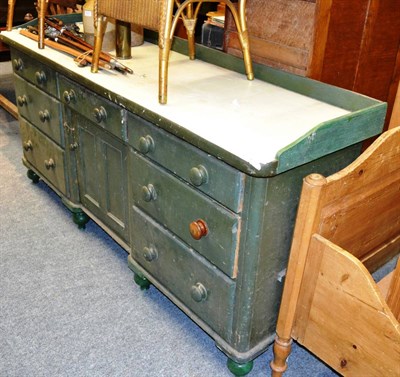 Lot 1034 - A painted pine dresser