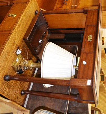 Lot 1044 - A mahogany single drawer side table