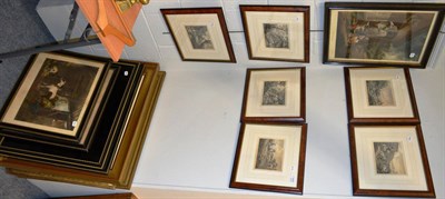 Lot 1057 - Four framed prints after G Morland, two others, Snipe Shooting framed print, framed sporting prints