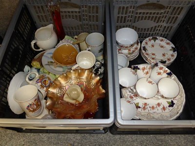 Lot 1118 - Four boxes of assorted teawares, plated wares, hinged box etc