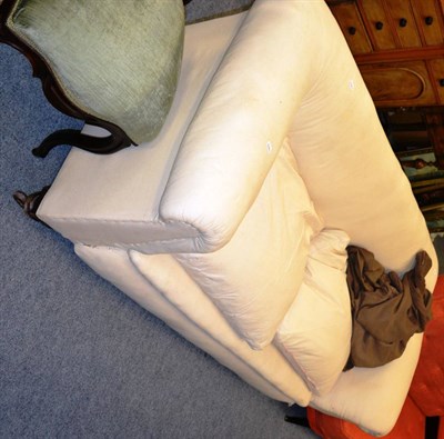 Lot 1127 - Drop end sofa with loose covers (one castor loose)