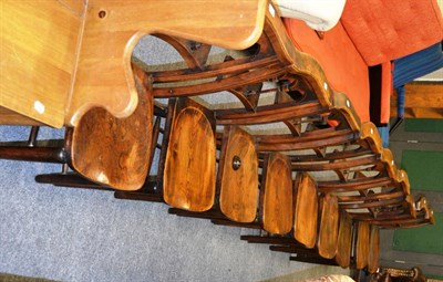 Lot 1130 - Nine late 19th century Church chairs with shaped backs