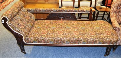 Lot 1131 - A Victorian carved mahogany chaise