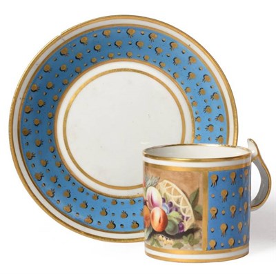 Lot 18 - A Derby Porcelain Coffee Can and Saucer, circa 1790, painted in the manner of George Complin with a