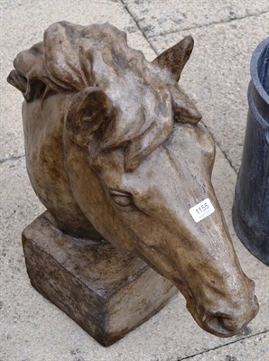 Lot 1155 - Cast stone sculpture of a horse's head, 61cm high