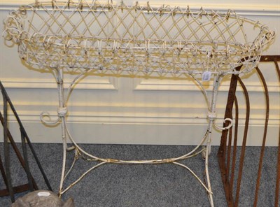 Lot 1178 - White painted wire work planter on stand