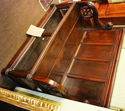 Lot 1195 - An oak Gothic style carved settle