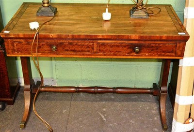 Lot 1199 - Regency mahogany small writing table with inlaid shell motif