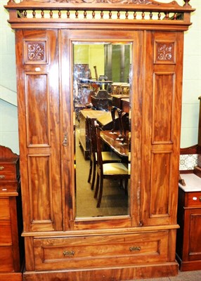 Lot 1204 - Late Victorian three piece walnut bedroom suite and a bedside cabinet (4)