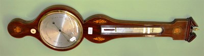 Lot 1210 - A 19th century mahogany wheel barometer with shell inlay, signed A V Cattanio of York