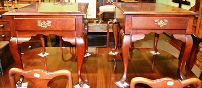 Lot 1231 - A pair of reproduction mahogany side tables