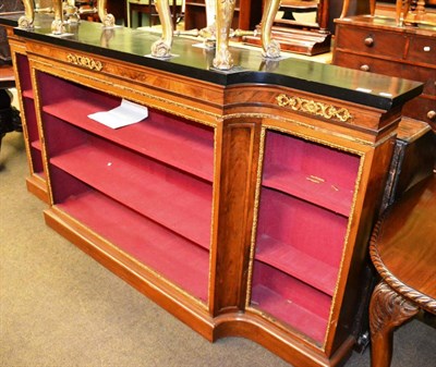 Lot 1232 - Large Victorian walnut dwarf bookcase