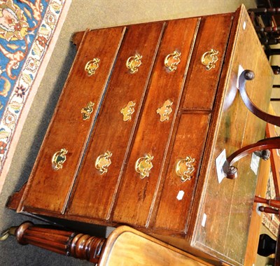 Lot 1246 - A 19th century oak four height chest of drawers