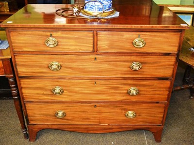 Lot 1262 - Mahogany inlaid five drawer chest