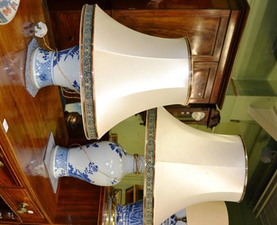 Lot 1264 - A pair of nineteenth century Chinese vases converted to lamps (a.f.)