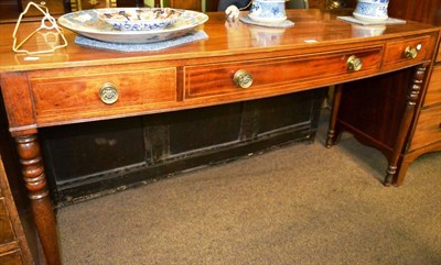 Lot 1265 - A 19th century mahogany bow front serving table