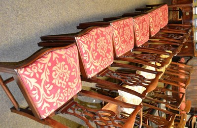 Lot 1287 - A composite set of six 19th century mahogany dining chairs with carved back splats