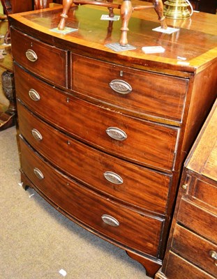 Lot 1300 - Early 19th century mahogany bow fronted four height chest of drawers