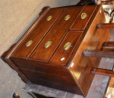 Lot 1320 - A 19th century oak three height chest of drawers