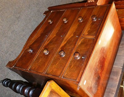 Lot 1330 - A 19th century four height chest of drawers with turned pulls