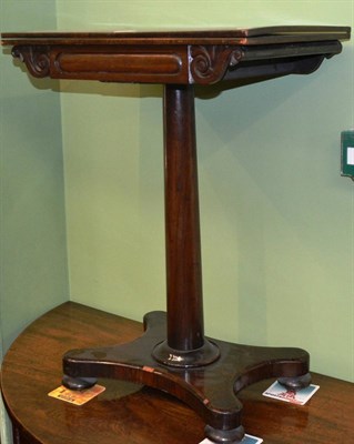 Lot 1333 - William IV small rosewood fold-over pillar table